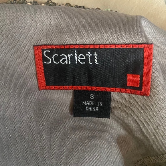 **LAST CHANCE** SCARLETT Taupe holiday party sequined dress size 8 - Picture 9 of 9